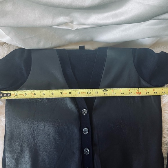 Banana Republic Leather Black Cardigan Sweater - Picture 9 of 9